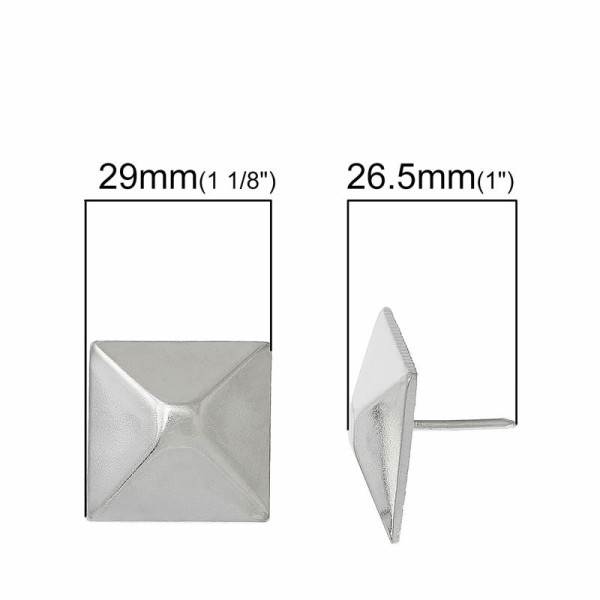 Big size stud, square 29mm, 4 pcs