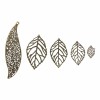 Pendentifs filigrane feuilles 1.3 à 10.4cm, 10 pcs