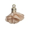 Polyester Blume mit Kappe, 27x25mm, beige, 2 Stk