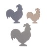 Gallinas de madera, azul/crema, 2.7-4cm, 9 pz