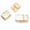 Hammered magnetic clasp for flat leather 10mm, gold, 1 pce