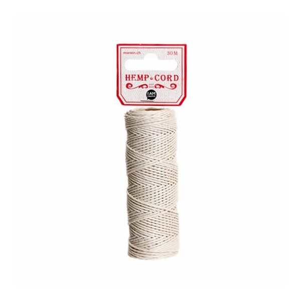 Hemp yarn, white, 30m