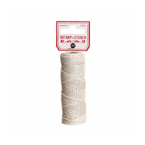 Hilo de cáñamo, blanco, 30m