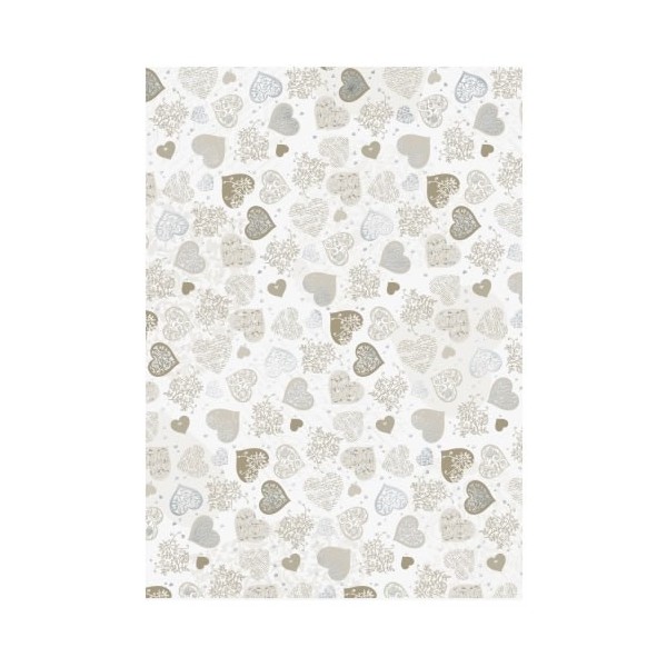 Silver hearts - Printed cardboard A4, 200g/m2