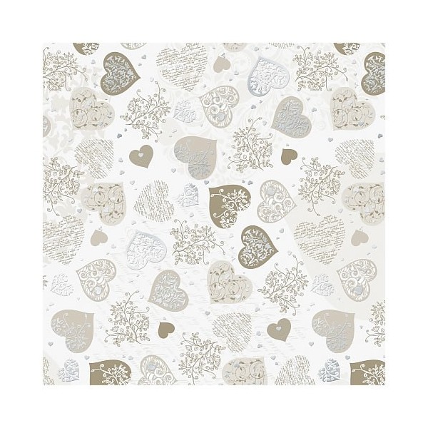 Silver hearts - Printed cardboard A4, 200g/m2