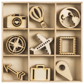 Wood ornament box Trip, 48 pcs