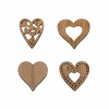 Coeurs en bois Ravenna, 30-40mm, 8 pcs