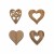 Wooden hearts Ravenna, 30-40mm, 8 pcs