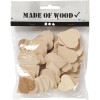 Wooden hearts, 18-30mm, 60 pcs