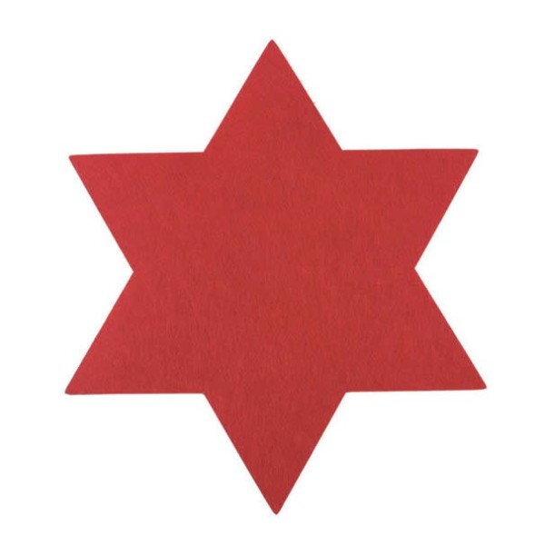 Centro de mesa estrella, fieltro rojo, 35cm