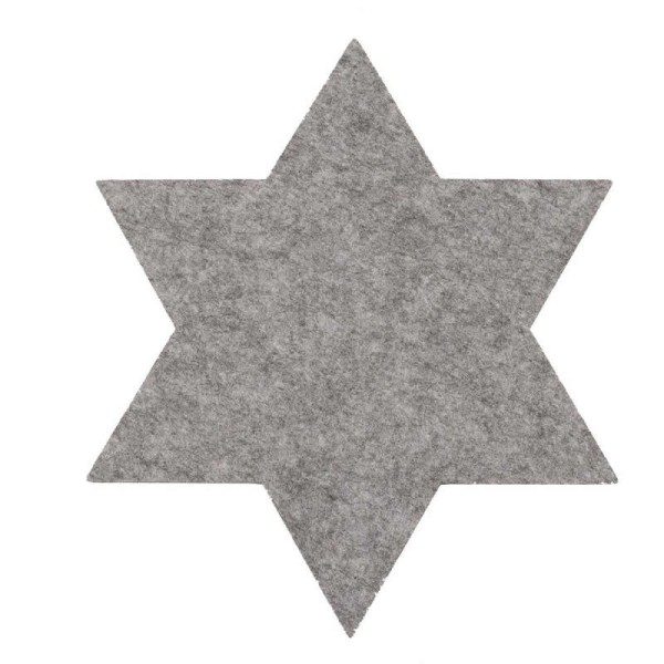 Centro de mesa estrella, fieltro gris, 35cm