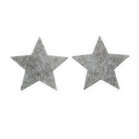 Estrellas de fieltro, gris, 3.5cm, 10 pz