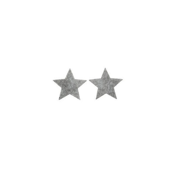 Estrellas de fieltro, gris, 3.5cm, 10 pz