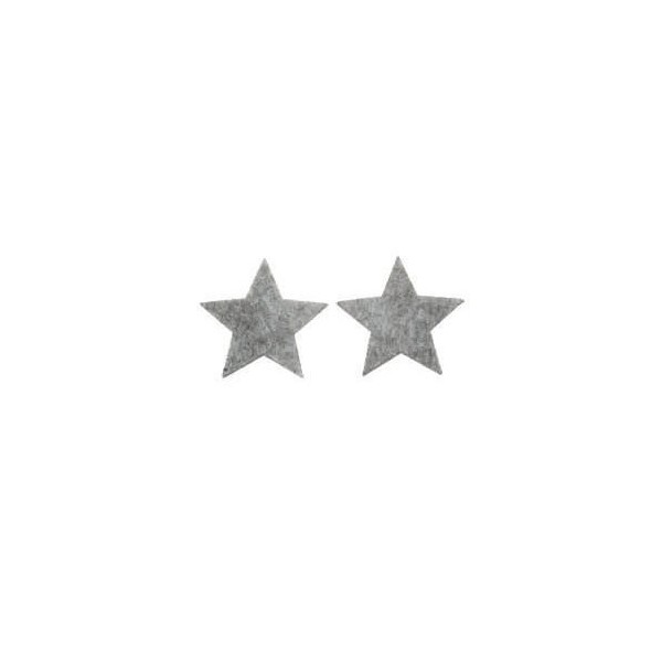 Felt stars grey 3.5cm, 10 pcs