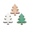 Sapins en bois 3D, 2x1.5x0.7cm, 12 pcs