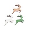 Wood Reindeer Deco 3D, 2.5x2x0.7cm, 12 pcs