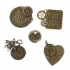 Pendentifs steampunk bronze, 23-50mm, 5 pcs