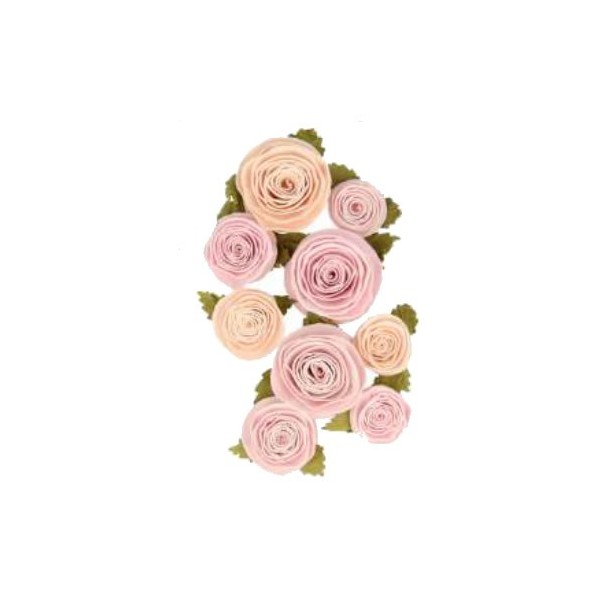 Paper flowers Secret Garden , 20-40mm, 9 pcs