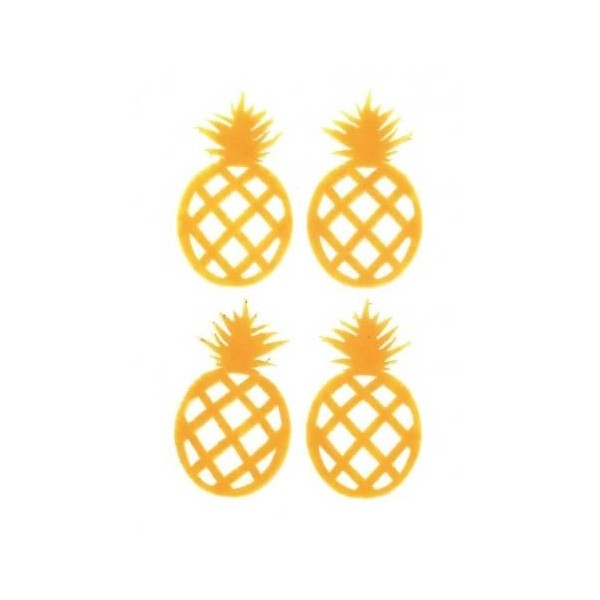 Ananas en feutre jaune, 12 pcs