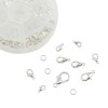 Kit de mousquetons et anneaux, couleur argent, 110 pcs