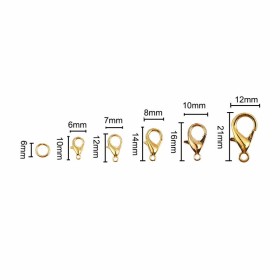 Clasps and rings, gold, 110 pcs
