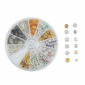 Assortiment de calottes et rondelles strass, +/- 290 pcs