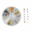 Assortiment de calottes et rondelles strass, +/- 290 pcs