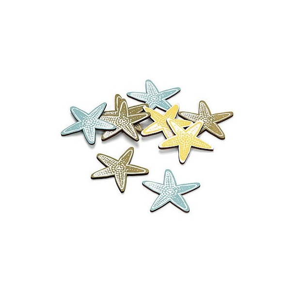 Wooden Sea stars, 4cm, 12 pcs