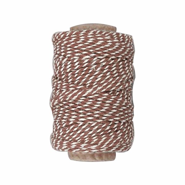 Baker's twine, cordon marron-blanco, 50m