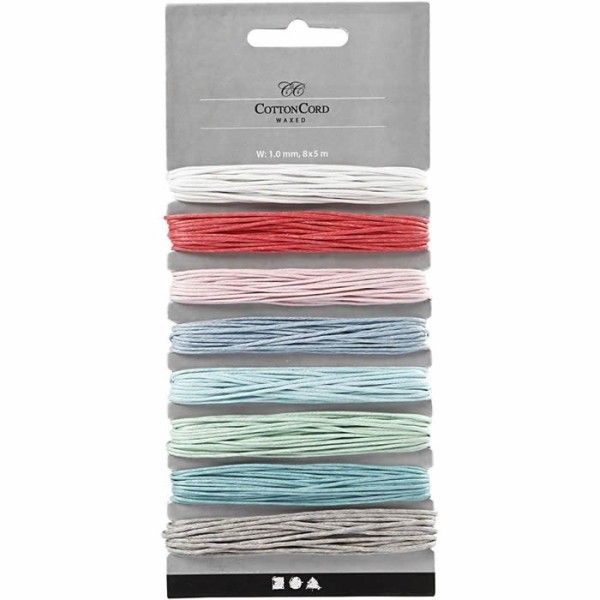 Assorted cotton laces, 1mm