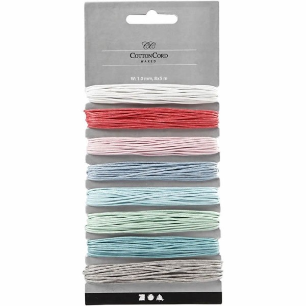 Assortiment de lacets coton, 1mm