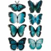 3D stickers butterflies, 20-35mm, blue