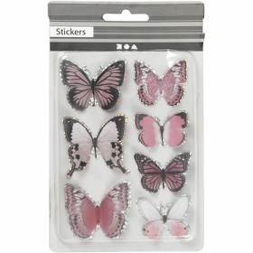 Stickers 3D papillons, 20-35mm, lilas