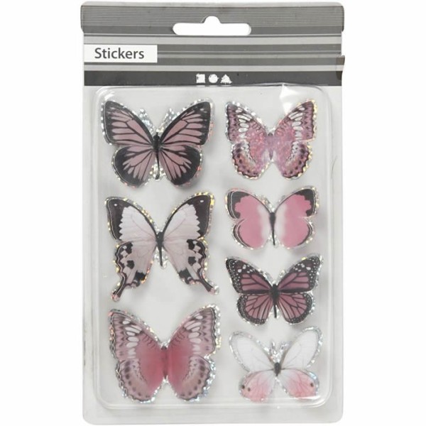 3D stickers Schmetterlinge, 20-35mm, lila