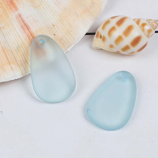 Pendentif Ocean aqua bleu,  20mm x 15mm, 5 pcs
