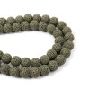 Lava beads army green 10mm, -/+ 40 pcs