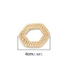 Rattan jewelery element, hexagon 4x3.8cm, 2 pcs