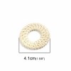 Rattan jewelery element, circle 4.1cm, 2 pcs