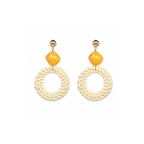 Rattan jewelery element, circle 4.1cm, 2 pcs