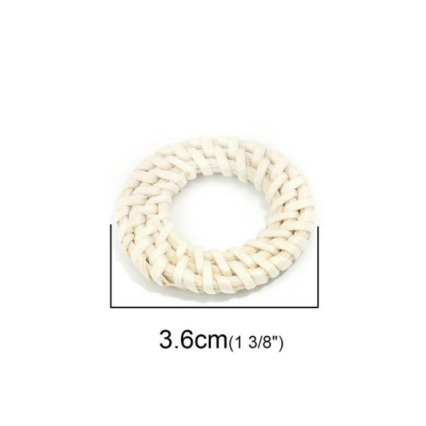  Rattan Schmuckelement, Kreis 3.6cm, 2 Stk