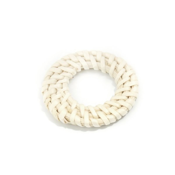 Rattan jewelery element, circle 3.6cm, 2 pcs