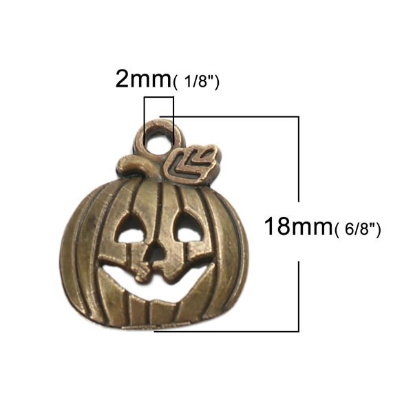 Colgantes Halloween, 18x16mm, 5 pz