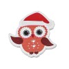 Buttons Owl Christmas 35x35mm, 5 pcs