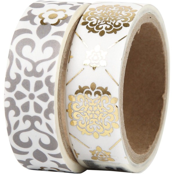 Vivi Gade - Washi Tape Ornamente, Glanzfolie, 2x 15mm/4m