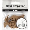 3D MDF Reindeers, H 5+12,5 cm, L 6,5+8 cm, 1 set