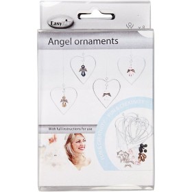 Ornements Ange, h: 3,5 cm, argent antique, argenté, 8pcs