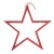 3D Wooden star, red, 39x39x2.5cm