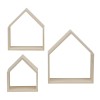 Cadres en bois,forme maison, 3 pcs