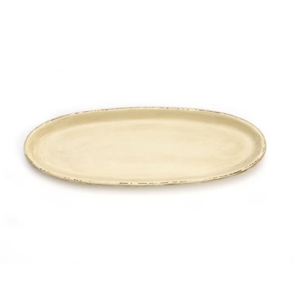 Oval long dish 39x14cm, cream