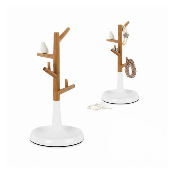 Wooden jewellery stand, FSC 100%, ø13cm, H31,5cm